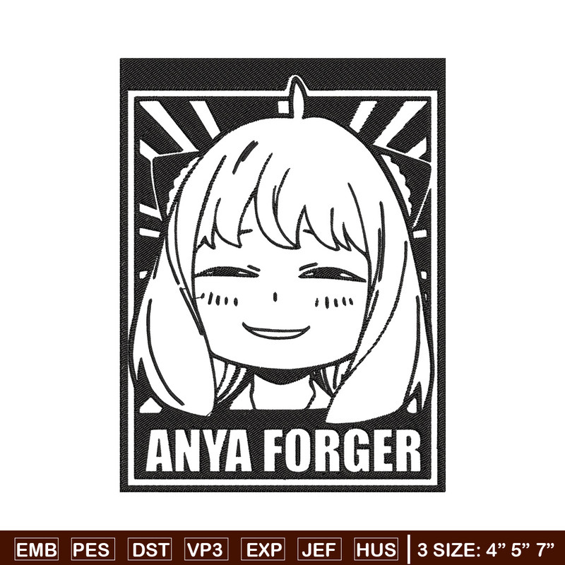 Anya poster Embroidery Design, Spy x family Embroidery, Embroidery File, Anime Embroidery, Anime shirt,Digital download.jpg