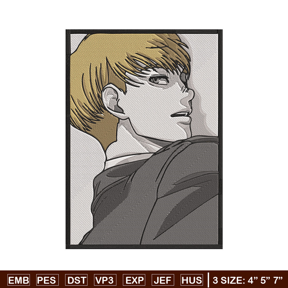 Armin poster Embroidery Design, Aot Embroidery, Embroidery File, Anime Embroidery, Anime shirt, Digital download.jpg