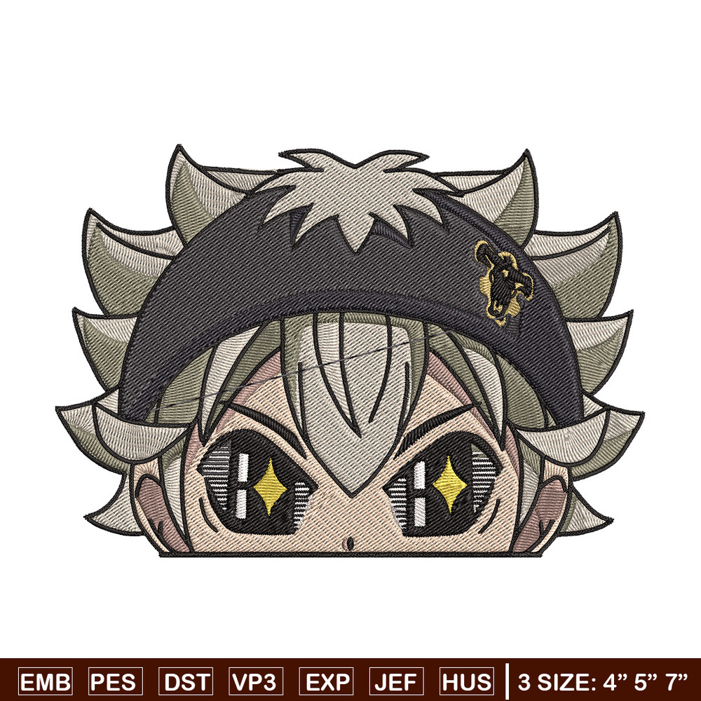Asta Peeker Embroidery Design, Black clover Embroidery, Embroidery File, Anime Embroidery, Anime shirt,Digital download..jpg