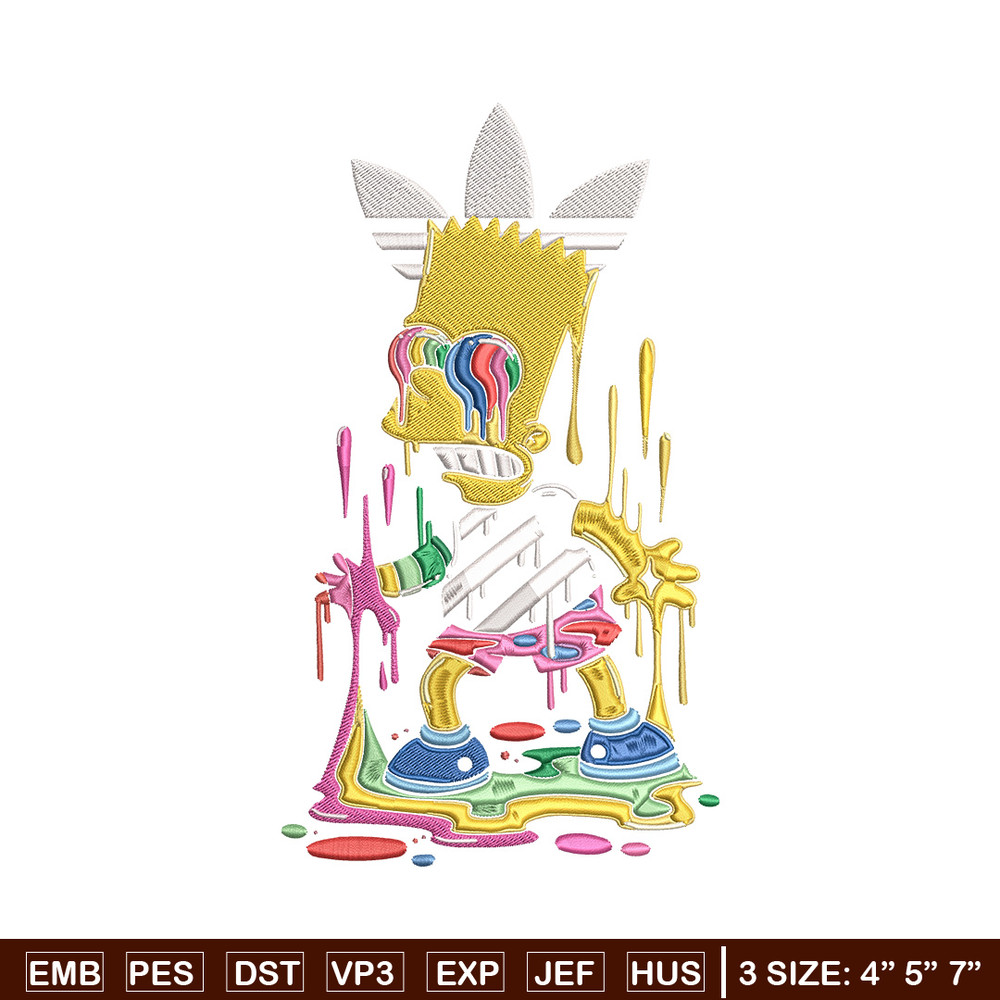 Bart simpson Embroidery Design, Simpson Embroidery, Embroidery File, Adidas Embroidery, Anime shirt, Digital download..jpg