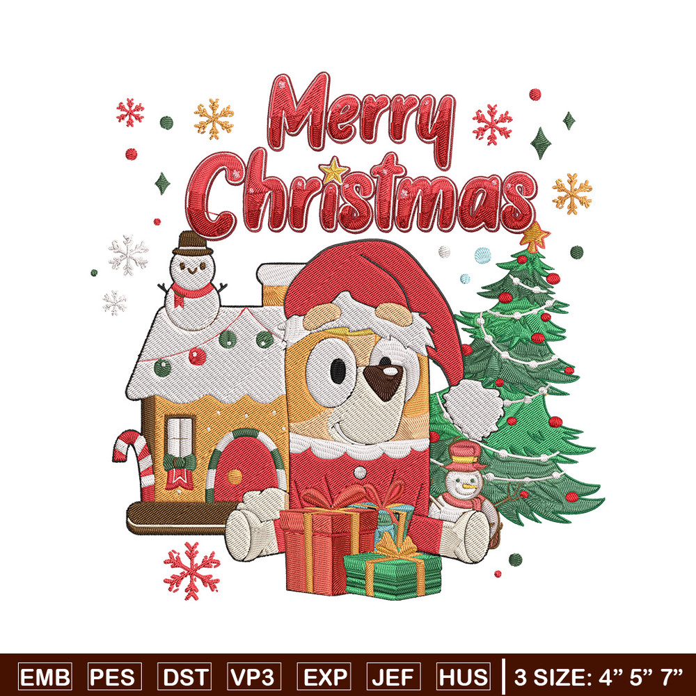 Bingo merry chrismas Embroidery Design,Bluey Embroidery, Embroidery File, Chrismas Embroidery, Digital download.jpg