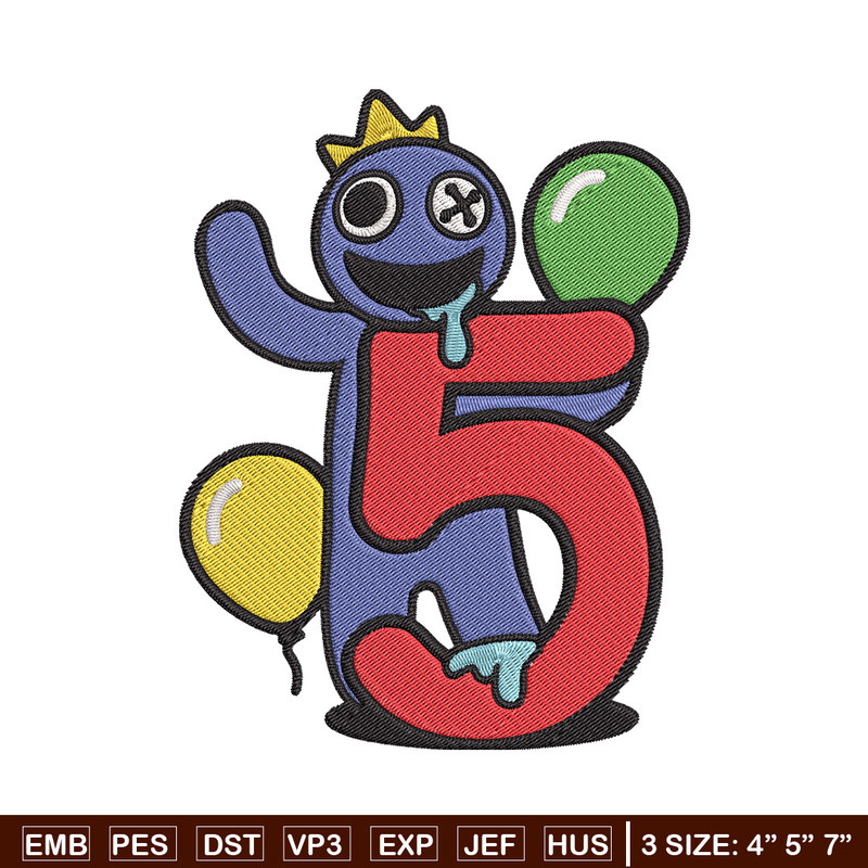 Blue Rainbow Embroidery Design, Rainbow Friends Embroidery, Embroidery File, Anime Embroidery, Digital download.jpg