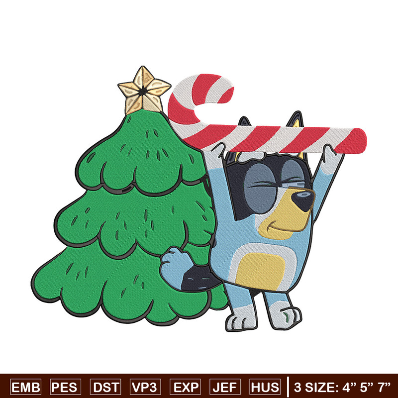 Bluey chrismas Embroidery Design, Bluey Embroidery, Embroidery File, Chrismas Embroidery, Anime shirt, Digital download.jpg