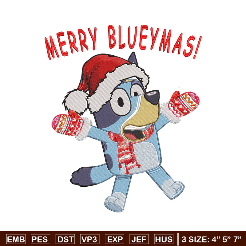 Bluey chrismas Embroidery Design, Bluey Embroidery, Embroidery File,Chrismas Embroidery, Anime shirt, Digital download.jpg