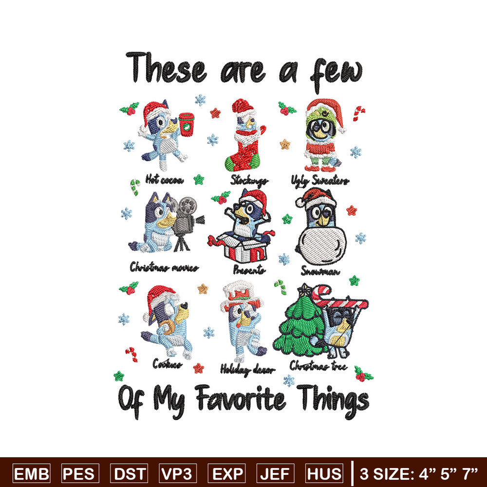 Bluey sticker Embroidery Design, Bluey Embroidery, Embroidery File, Chrismas Embroidery, Anime shirt, Digital download.jpg