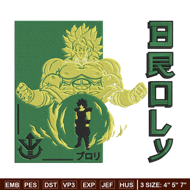 Broly poster Embroidery Design, Dragonball Embroidery, Embroidery File, Anime Embroidery, Anime shirt, Digital download.jpg