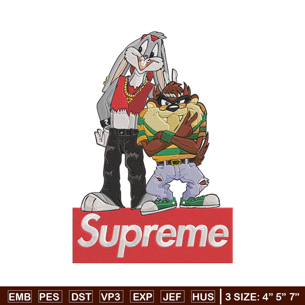 Bunny Taz Embroidery Design, Bunny Taz Embroidery, Embroidery File, Anime Embroidery, Supreme shirt, Digital download.jpg
