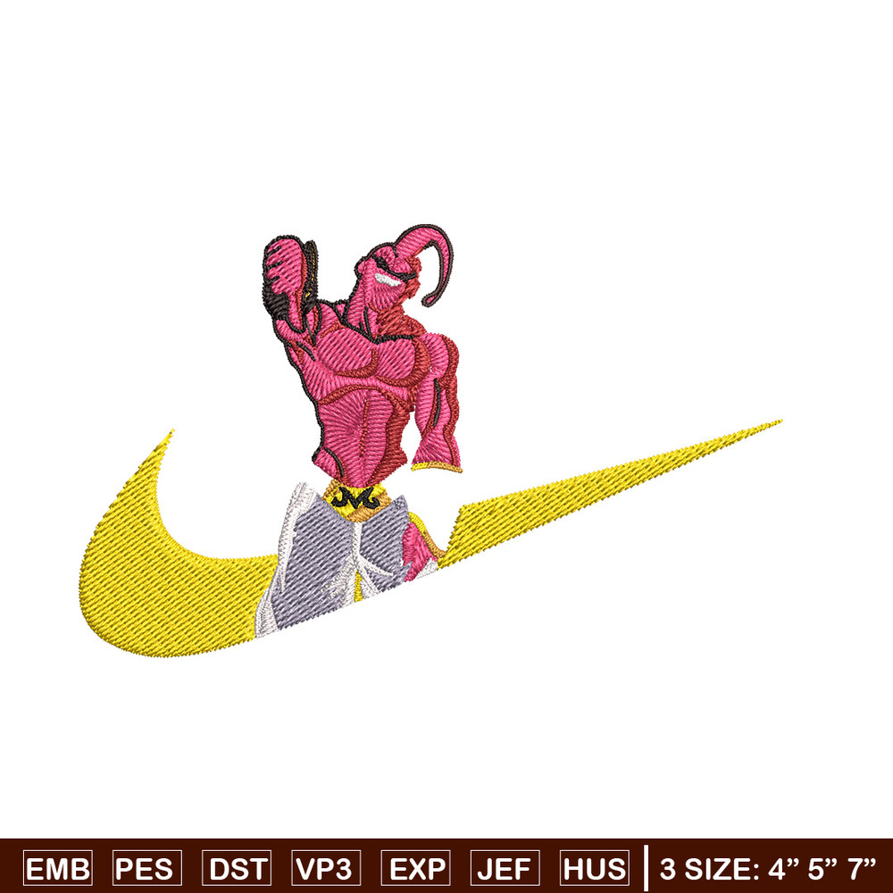 Buu x nike Embroidery Design, Dragonball Embroidery, Embroidery File, Nike Embroidery, Anime shirt, Digital download.jpg