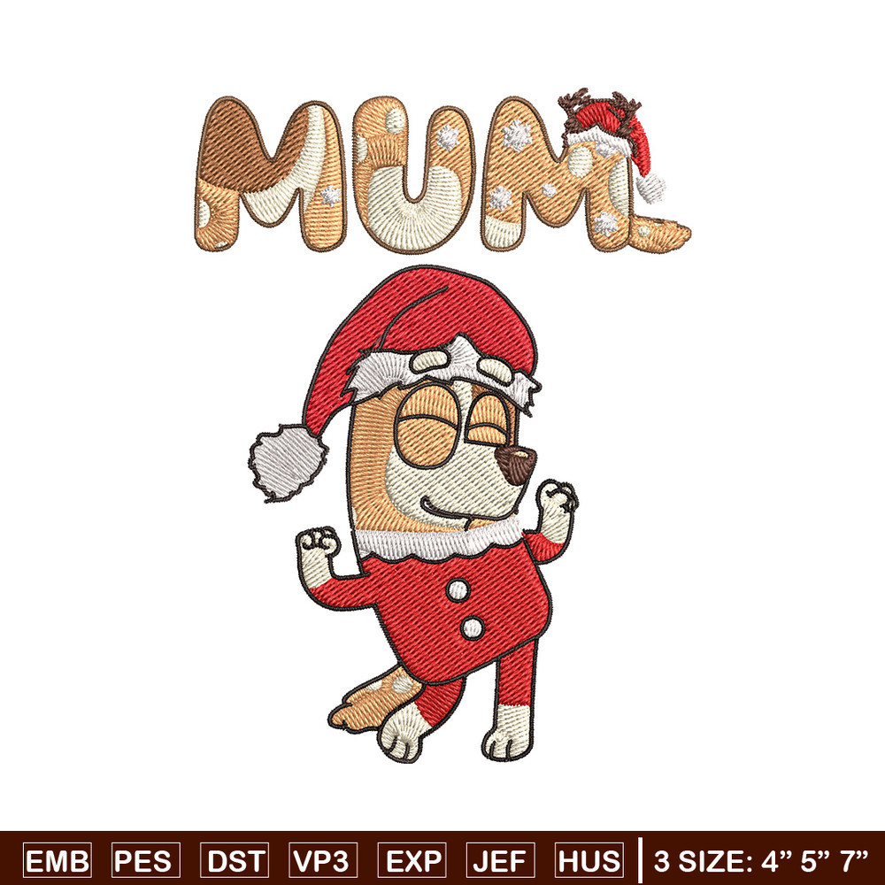 Chilli mom Embroidery Design, Bluey Embroidery, Embroidery File, Chrismas Embroidery, Anime shirt, Digital download.jpg