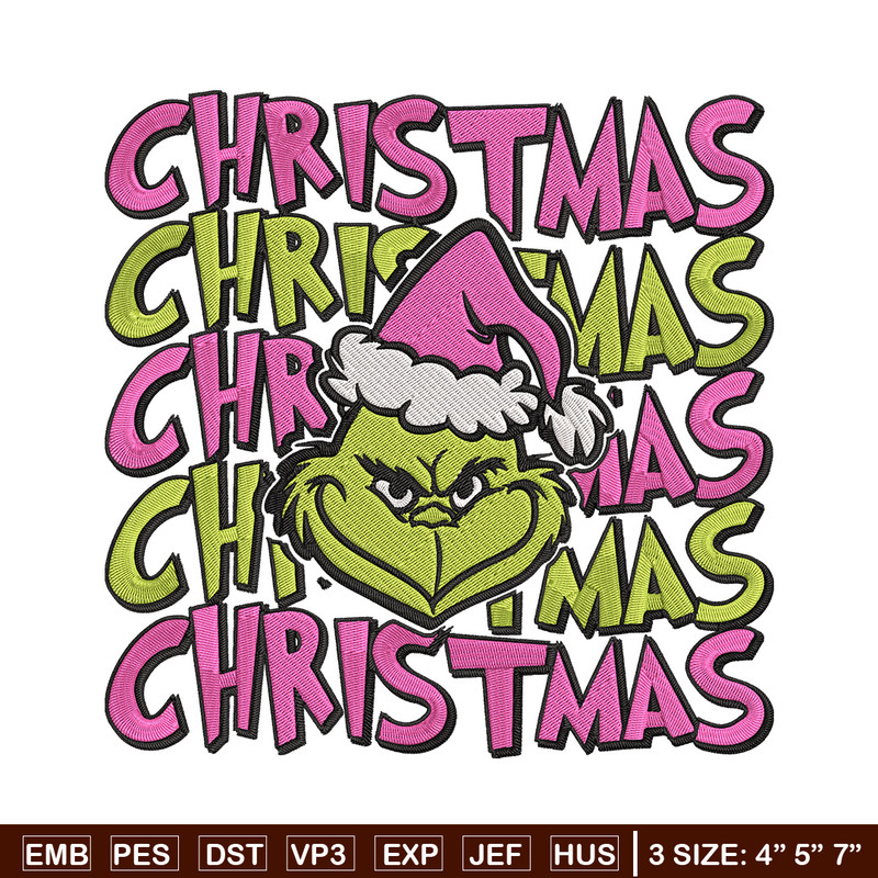 Chrismas Grinch Embroidery Design, Grinch Embroidery, Embroidery File, Chrismas Embroidery, Anime shirt,Digital download.jpg
