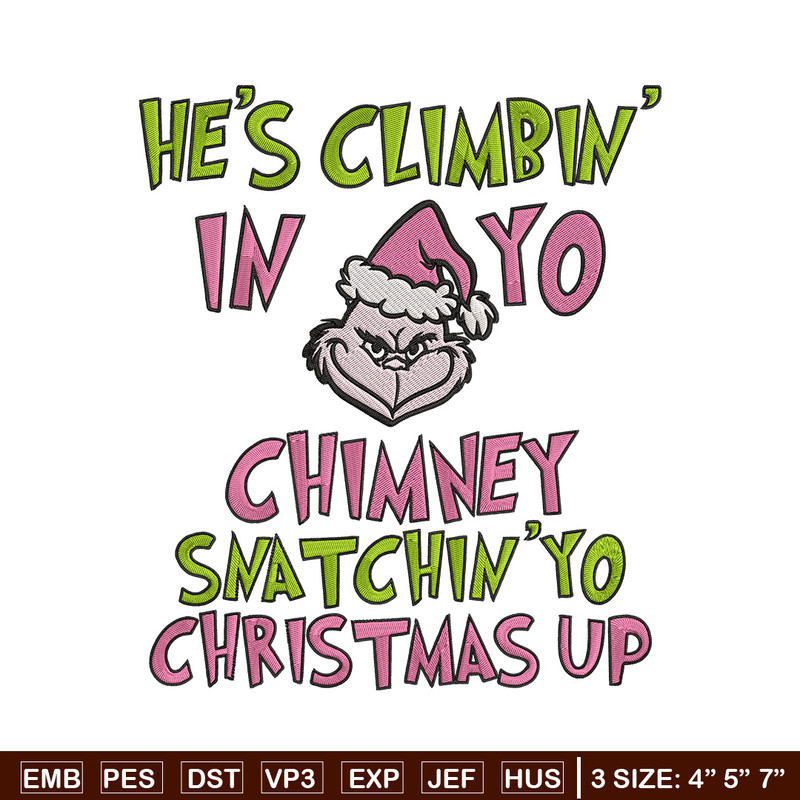 Chrismas up Embroidery Design, Grinch Embroidery, Embroidery File, Chrismas Embroidery, Anime shirt, Digital download.jpg