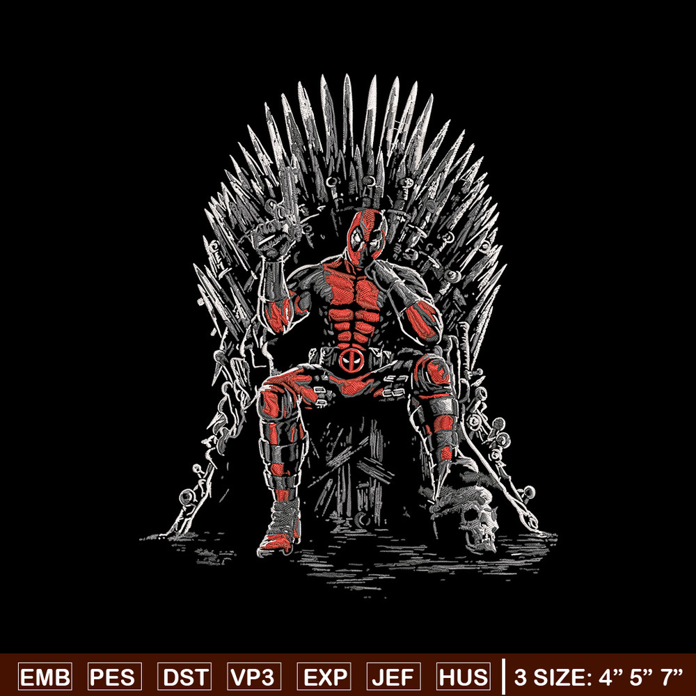 Deadpool king Embroidery Design, Deadpool Embroidery, Embroidery File, Anime Embroidery, Anime shirt, Digital download.jpg