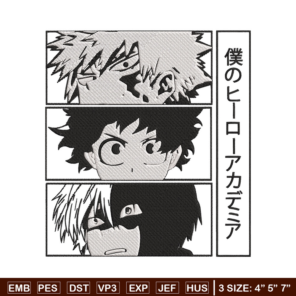 Deku friends Embroidery Design, Mha Embroidery, Embroidery File, Anime Embroidery, Anime shirt,Digital download..jpg