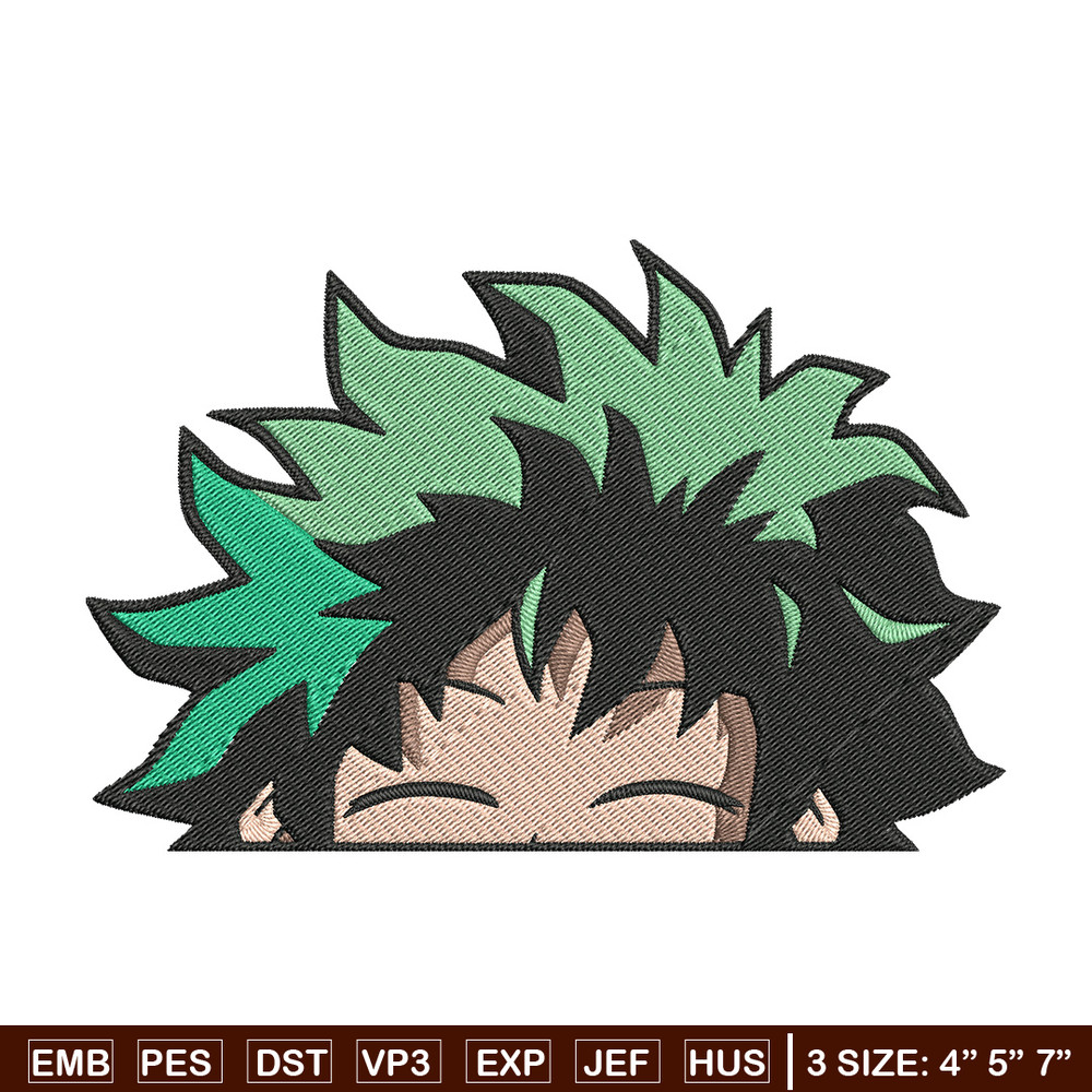 Deku Peek Embroidery Design, Mha Embroidery, Embroidery File, Anime Embroidery, Anime shirt, Digital download..jpg