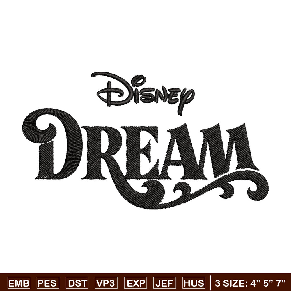 Disney Dream Embroidery Design, Disney logo Embroidery, Embroidery File, Embroidery design, Digital download..jpg
