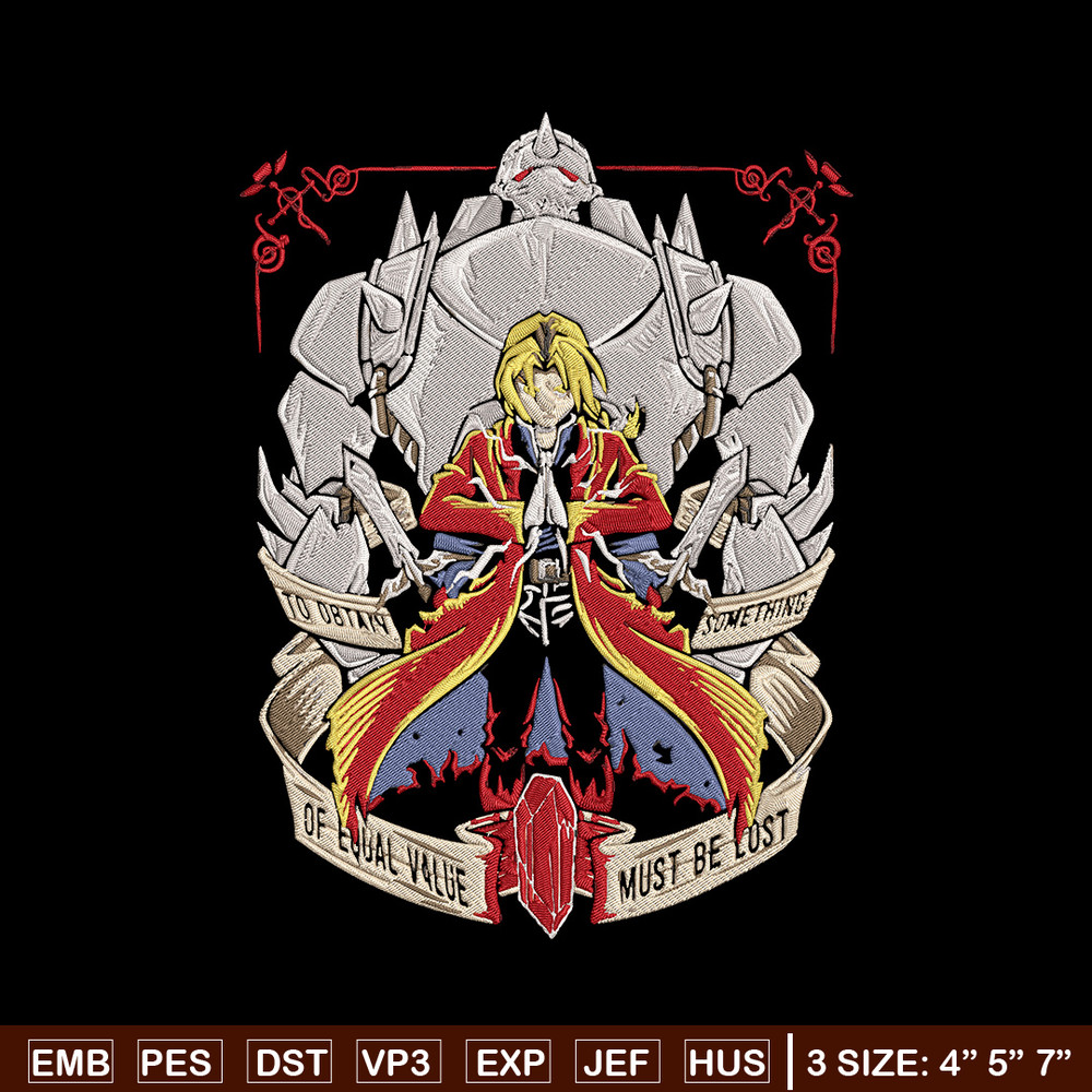 Edward Elric Embroidery Design, Fullmetal Embroidery,Embroidery File,Anime Embroidery, Anime shirt, Digital download.jpg