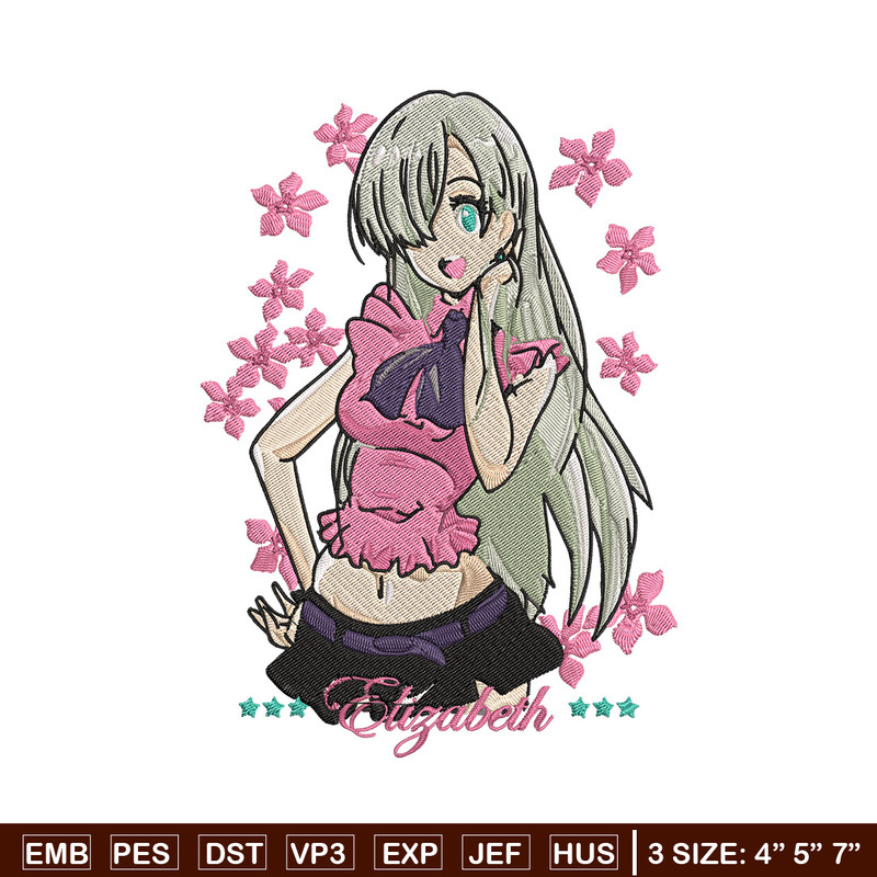 Elizabeth Embroidery Design, Seven Deadly Sins Embroidery, Embroidery File,Anime Embroidery,Anime shirt,Digital download.jpg