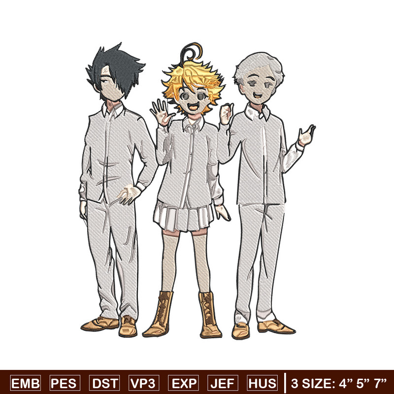 Emma friends Embroidery Design, Promised Neverland Embroidery, Embroidery File, Anime Embroidery, Digital download.jpg