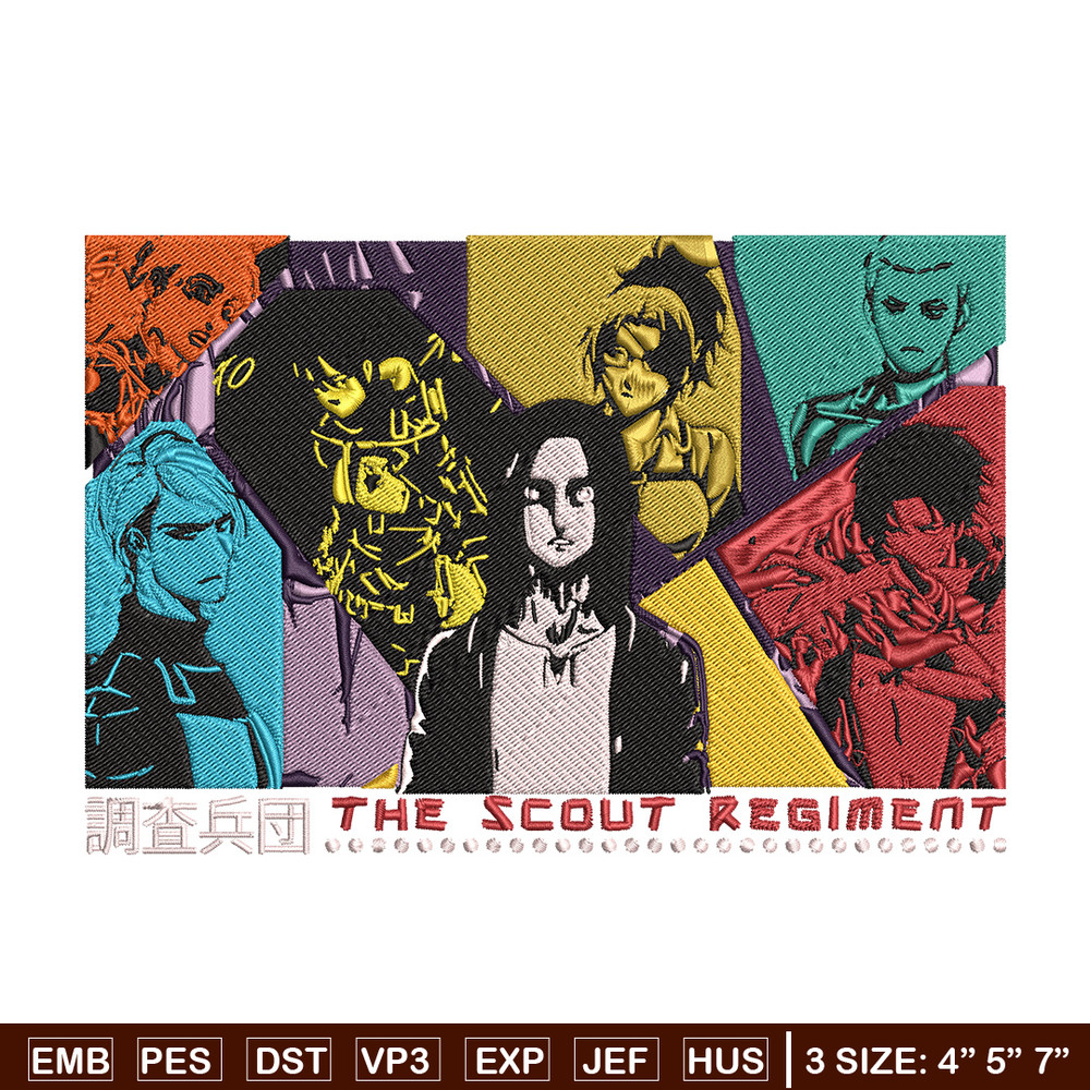 Eren friends Embroidery Design, Aot Embroidery, Embroidery File, Anime Embroidery, Anime shirt, Digital download.jpg