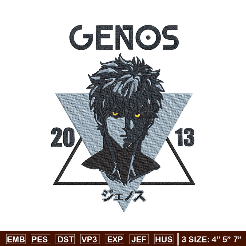 Genos poster Embroidery Design, One punch man Embroidery, Embroidery File, Anime Embroidery, Anime shirt.jpg