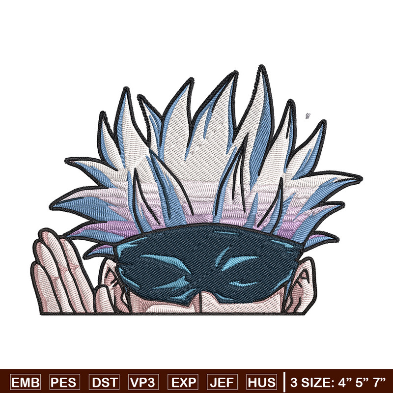 Gojo Peeker Embroidery Design, Jujutsu Embroidery, Embroidery File, Anime Embroidery, Anime shirt, Digital download.jpg