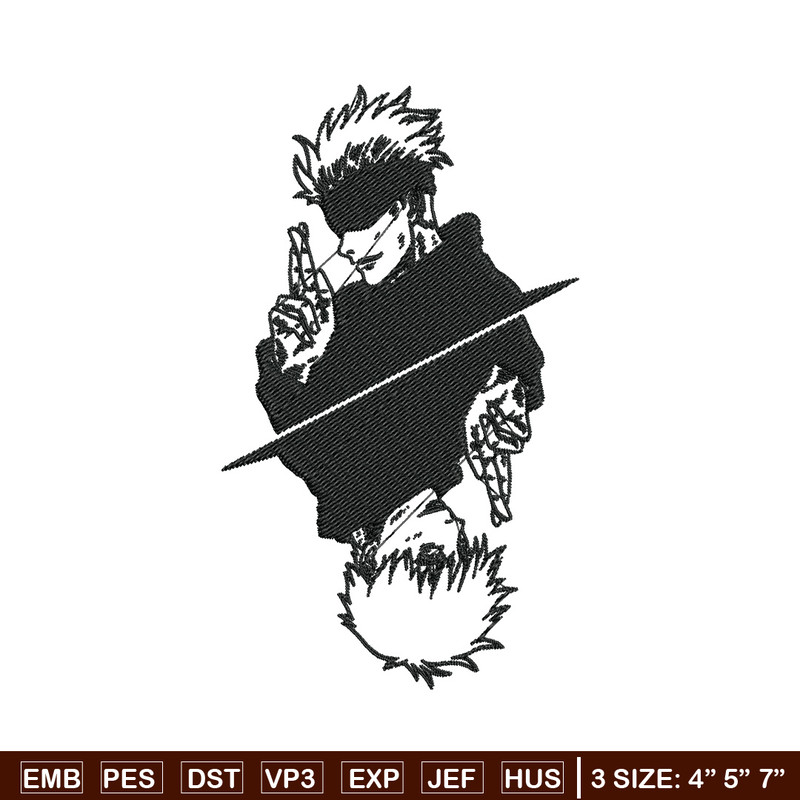 Gojo poster Embroidery Design, Jujutsu Embroidery, Embroidery File, Anime Embroidery, Anime shirt,Digital download.jpg