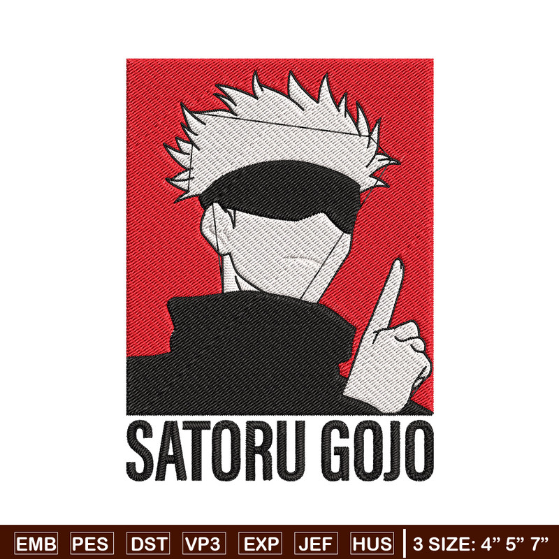 Gojo poster Embroidery Design, Jujutsu Embroidery, Embroidery File, Anime Embroidery,Anime shirt, Digital download.jpg