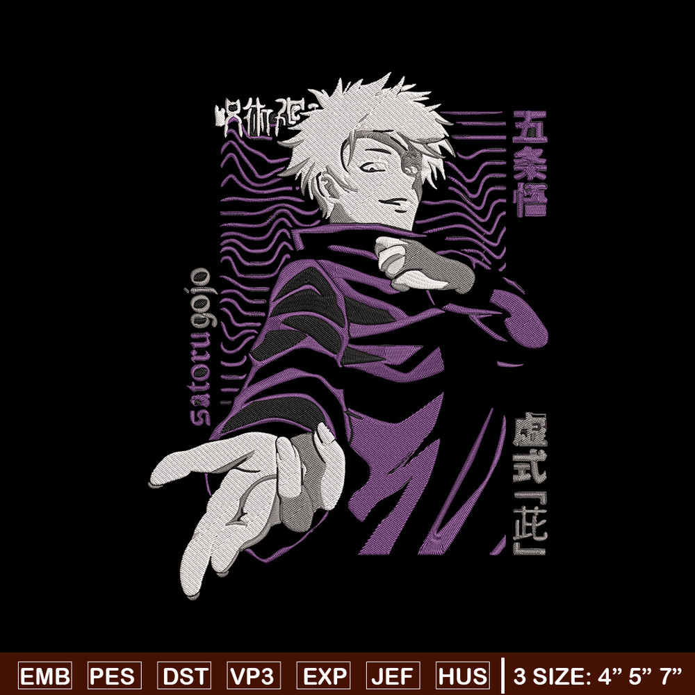 Gojo satoru poster Embroidery Design, Jujutsu Embroidery,Embroidery File, Anime Embroidery, Anime shirt,Digital download.jpg