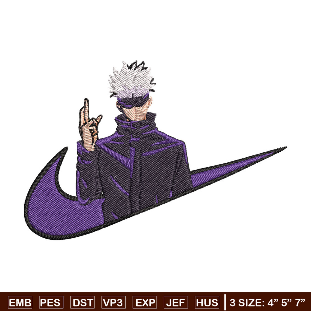 Gojo x nike Embroidery Design, Jujutsu Embroidery, Embroidery File, Nike Embroidery, Anime shirt, Digital download.jpg