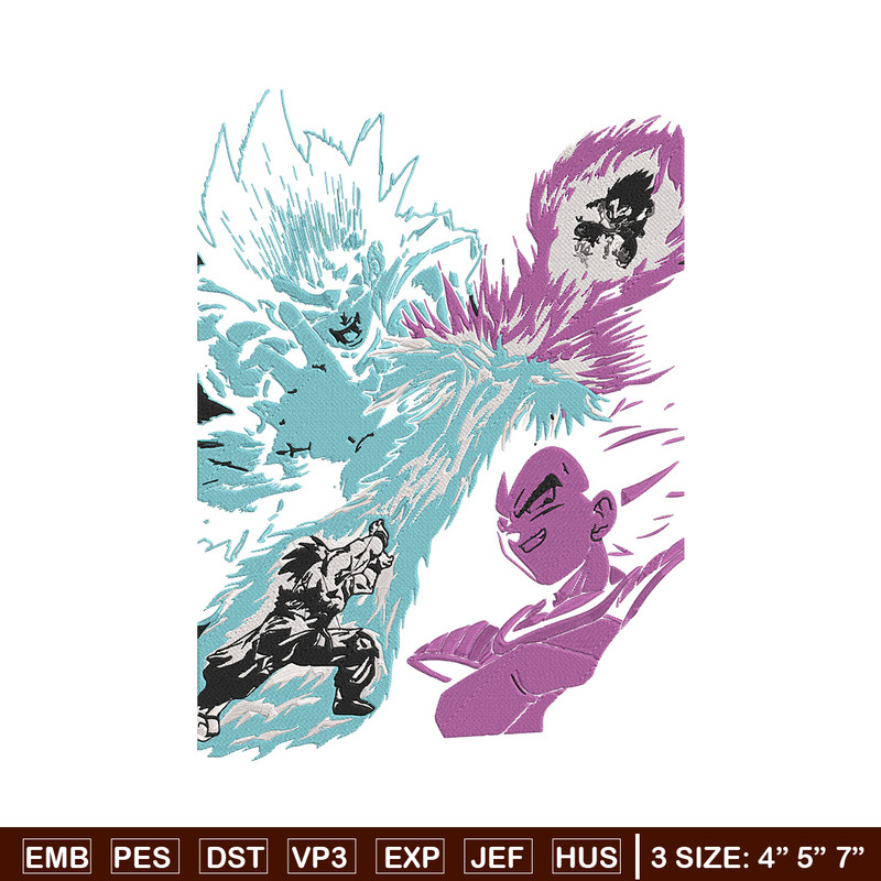 Goku vs Vegeta Embroidery Design, Dragonball Embroidery, Embroidery File, Anime Embroidery, Anime shirt,Digital download.jpg