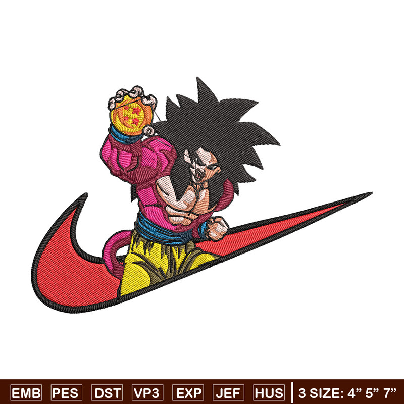 Goku x nike Embroidery Design, Dragonball Embroidery, Embroidery File, Nike Embroidery, Anime shirt, Digital download.jpg