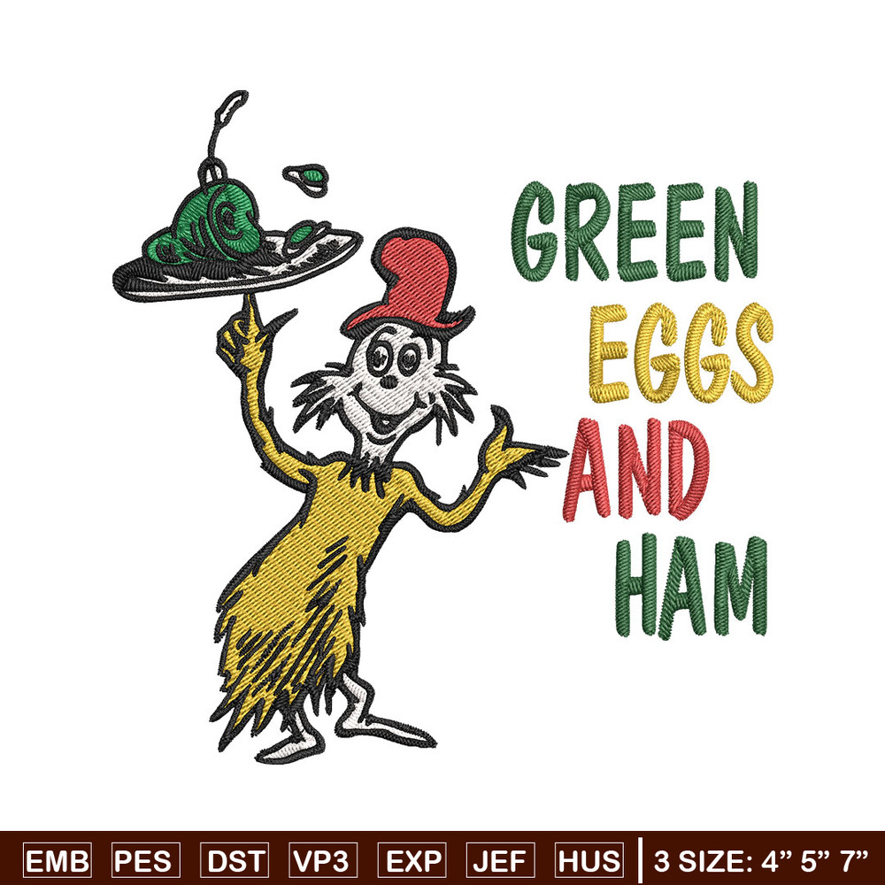 Green eggs and ham Embroidery Design, Dr Seuss Embroidery, Embroidery File, Embroidery design, Digital download.jpg