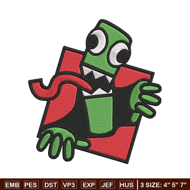 Green Rainbow Embroidery Design, Rainbow Friends Embroidery, Embroidery File, Anime Embroidery, Digital download.jpg