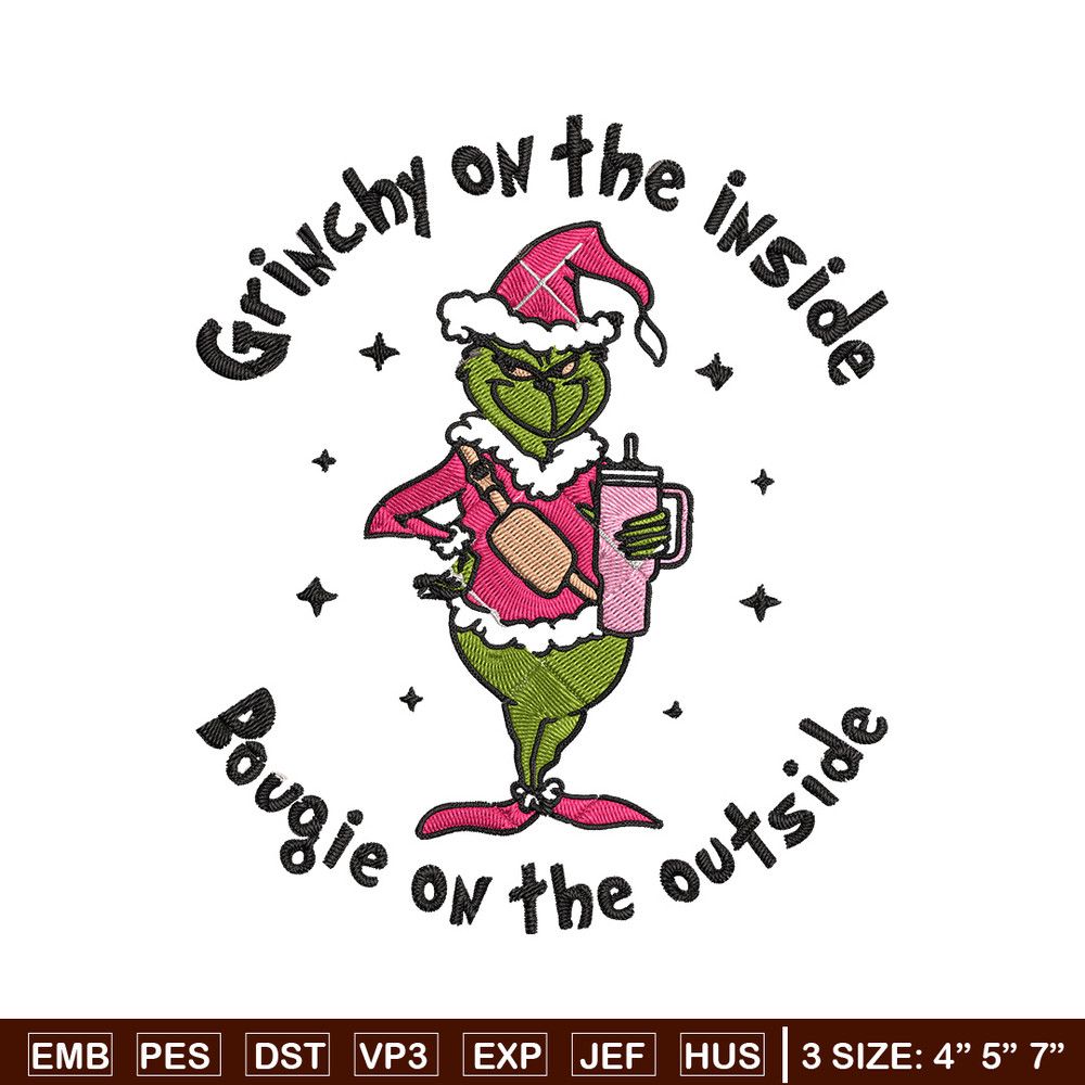 Grinchy Embroidery Design, Grinch Embroidery, Embroidery File, Chrismas Embroidery, Anime shirt, Digital download.jpg