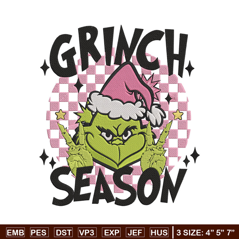 Grinchy season Embroidery Design, Grinch Embroidery, Embroidery File,Chrismas Embroidery, Anime shirt, Digital download.jpg