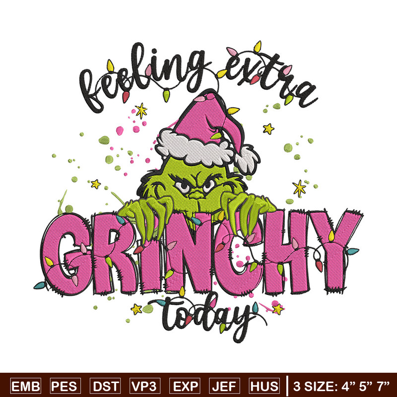 Grinchy today Embroidery Design, Grinch Embroidery, Embroidery File,Chrismas Embroidery, Anime shirt, Digital download.jpg