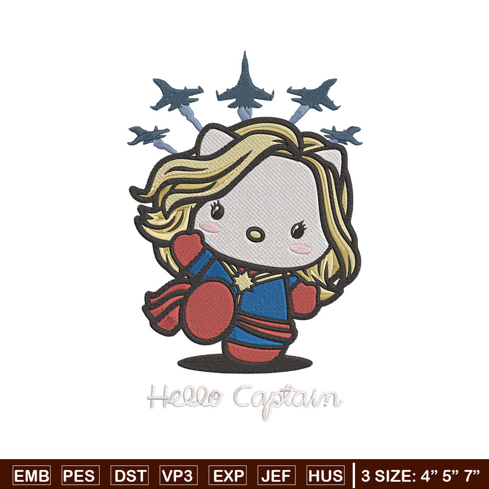 Hello captain Embroidery Design, Hello kitty Embroidery, Embroidery File, Anime Embroidery, Anime shirt,Digital download.jpg