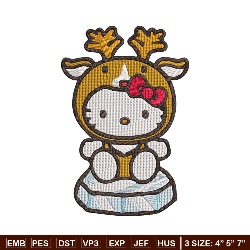 Hello kitty reineer Embroidery Design, Hello kitty Embroidery, Embroidery File, Anime Embroidery, Digital download.jpg