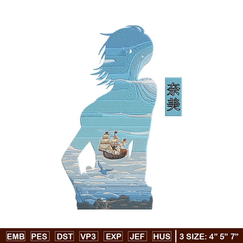 Nami poster Embroidery Design, One piece Embroidery, Embroidery File, Anime Embroidery, Anime shirt, Digital download.jpg