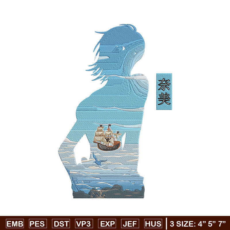Nami poster Embroidery Design, One piece Embroidery, Embroidery File, Anime Embroidery, Anime shirt, Digital download.jpg