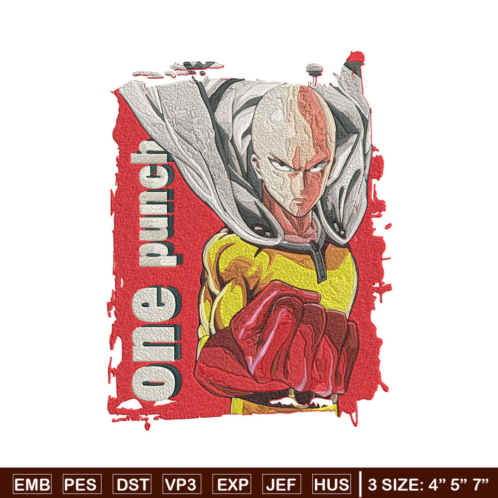 One punch man poster Embroidery Design, One punch man Embroidery, Embroidery File, Anime Embroidery, Anime shirt.jpg