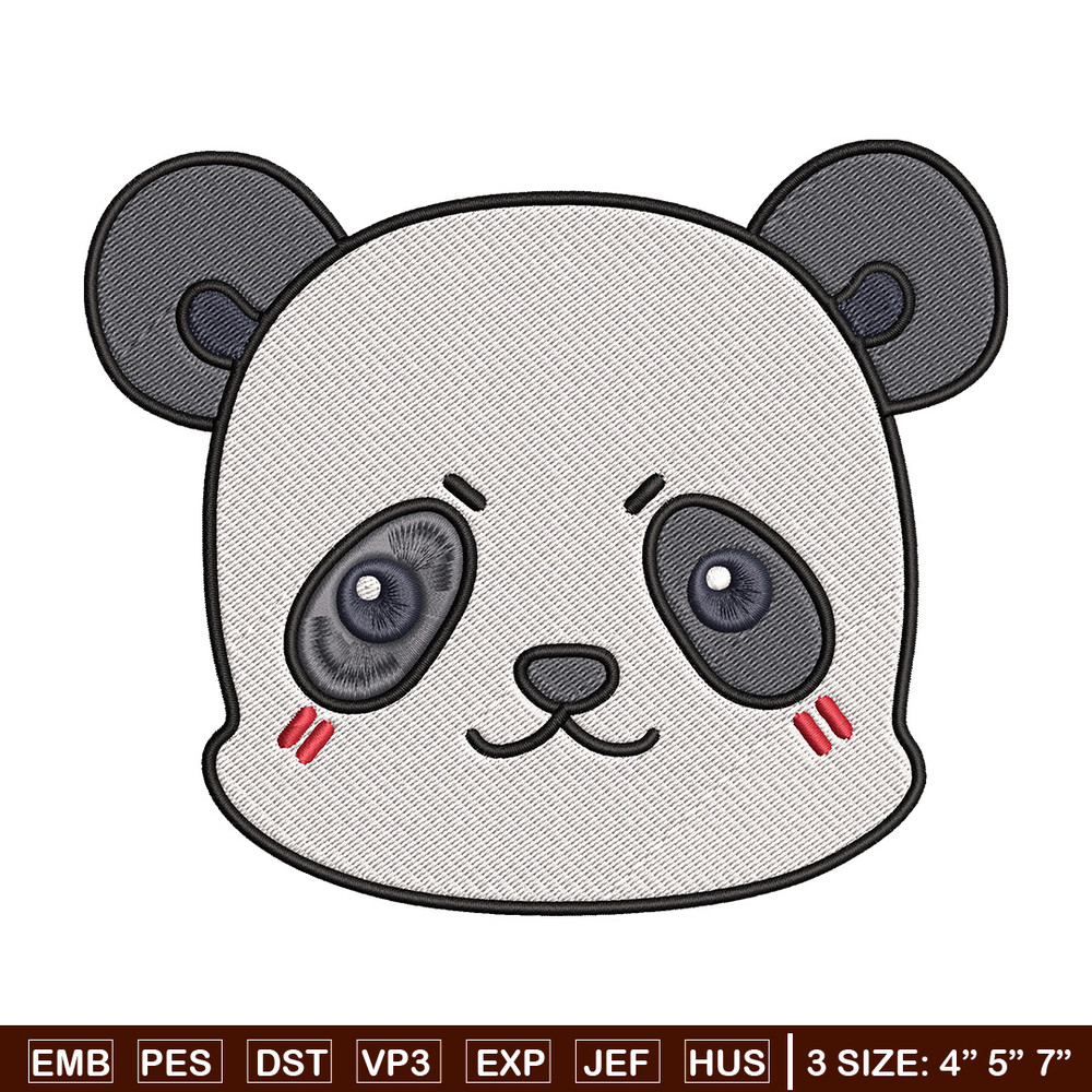 Panda face Embroidery Design, Jujutsu Embroidery, Embroidery File, Anime Embroidery, Anime shirt, Digital download.jpg
