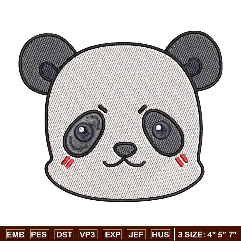 Panda face Embroidery Design, Jujutsu Embroidery, Embroidery File, Anime Embroidery, Anime shirt, Digital download.jpg
