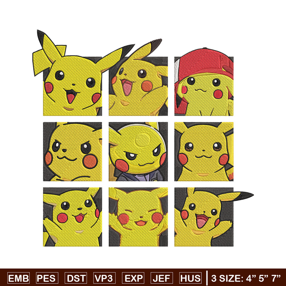 Pikachu mode Embroidery Design, Pokemon Embroidery, Embroidery File, Anime Embroidery, Anime shirt, Digital download..jpg