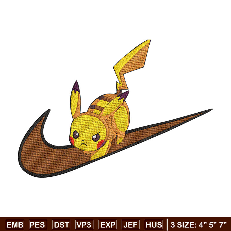 Pikachu x nike Embroidery Design, Pokemon Embroidery, Embroidery File, Nike Embroidery, Anime shirt, Digital download.jpg