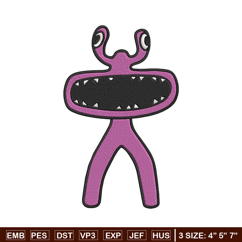 Pink Rainbow Embroidery Design, Rainbow Friends Embroidery, Embroidery File, Anime Embroidery, Digital download.jpg