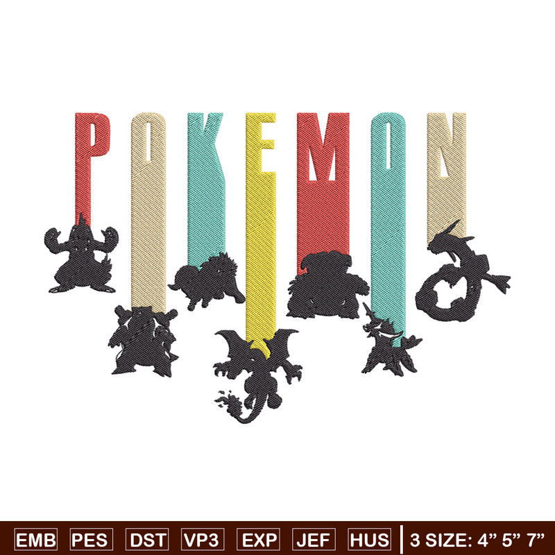 Pokemon poster Embroidery Design, Pokemon Embroidery, Embroidery File, Anime Embroidery, Anime shirt, Digital download.jpg