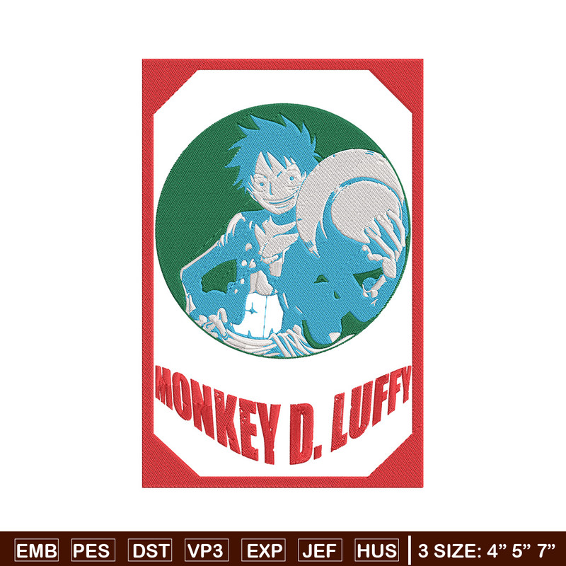 Poster luffy Embroidery Design, One piece Embroidery, Embroidery File, Anime Embroidery, Anime shirt, Digital download.jpg