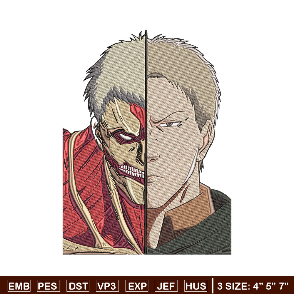 Reiner mode Embroidery Design, Aot Embroidery, Embroidery File, Anime Embroidery, Anime shirt, Digital download.jpg
