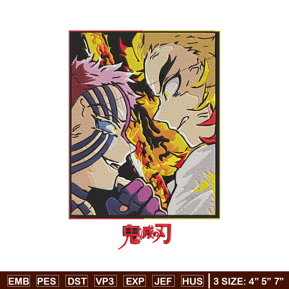 Rengoku x Akaza Embroidery Design, Demon slayer Embroidery, Embroidery File, Anime Embroidery, Digital download.jpg